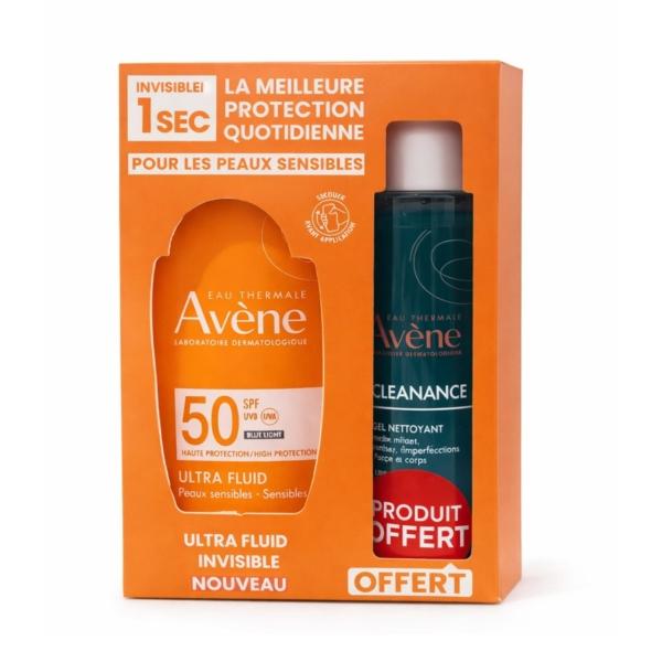 AVENE Pack Ultra Fluid SPF 50 & Cleanance Gel Nettoyant Offert . Paraplume