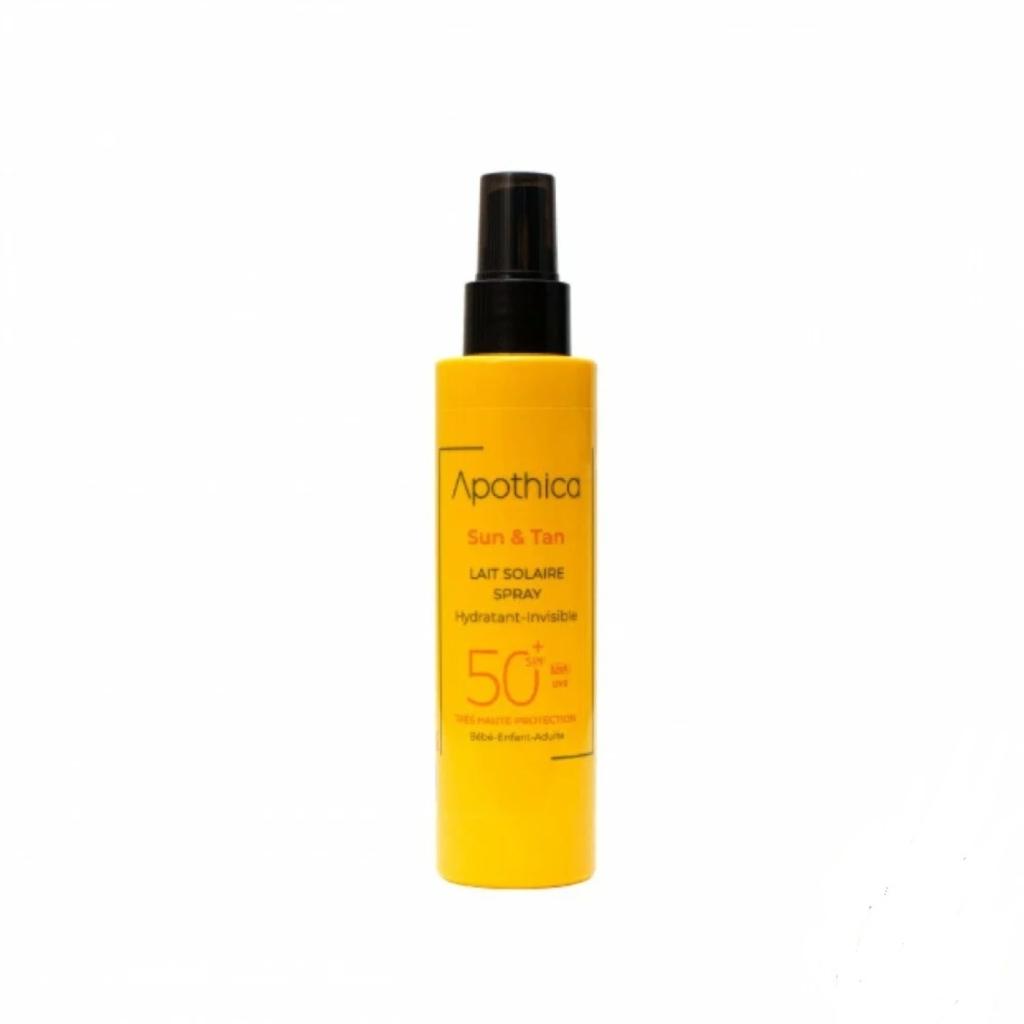 APOTHICA Sun & Tan Lait Solaire Spray SPF 50+. paraplume