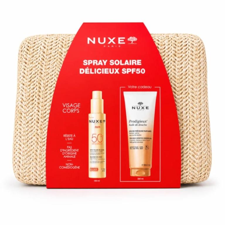 NUXE Trousse Spray Solaire Délicieux SPF 50. paraplume