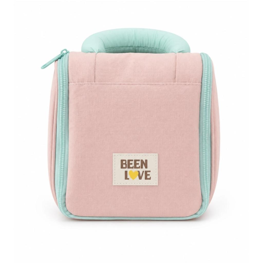 Trousse Matelassée Rose Et Vert. paraplume
