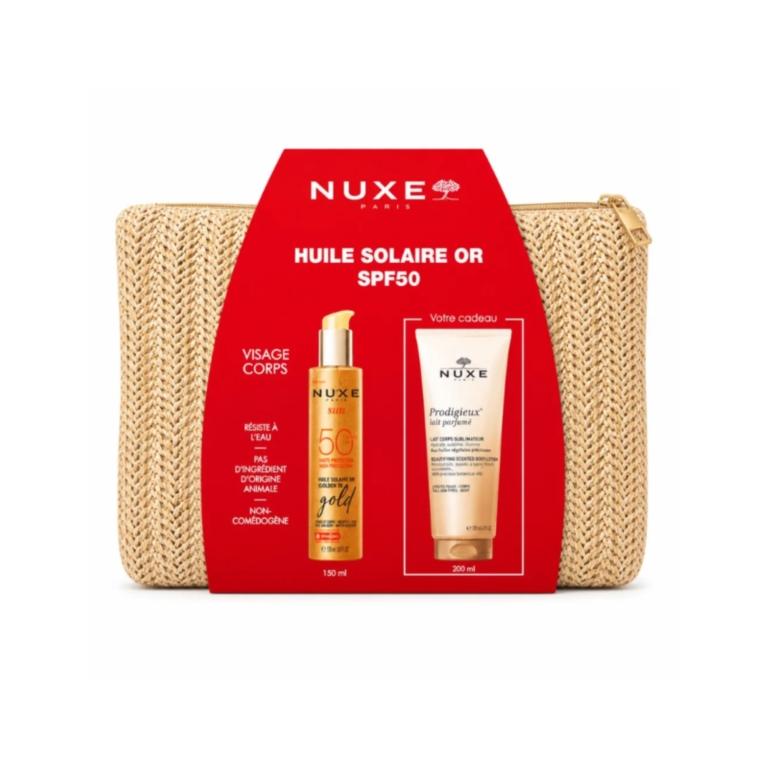 NUXE Huile Solaire OR SPF 50 Trousse . paraplume