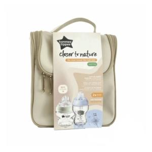 TOMMEE TIPPEE Trousse Closer To Nature Biberons En Verre Bleu. paraplume